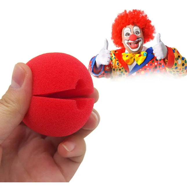 Nariz De Payaso Para Disfraz, De Esponja Roja Blanda, Clown Rojo