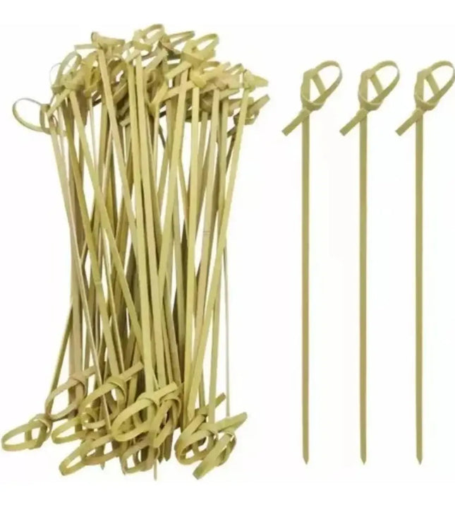 Brocheta Nudo 12cm Pincho 100 Unid Catering Aperitivo Cóctel Ocre / brocheta nudo