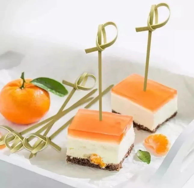 Brocheta Nudo 12cm Pincho 100 Unid Catering Aperitivo Cóctel Ocre / brocheta nudo