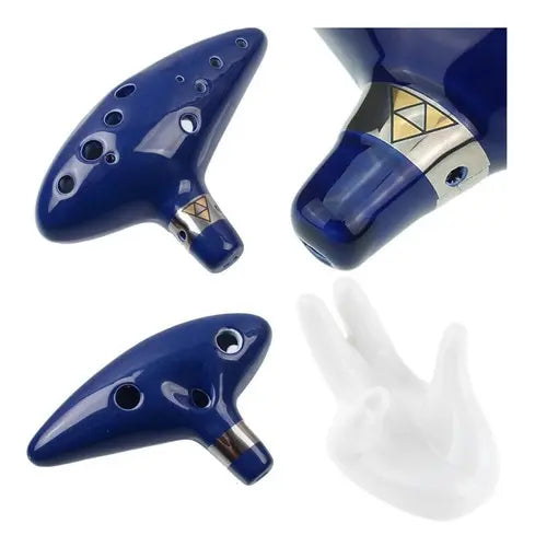 Ocarina Del Tiempo Melodica Ocarina Zelda 12 Agujeros Azul