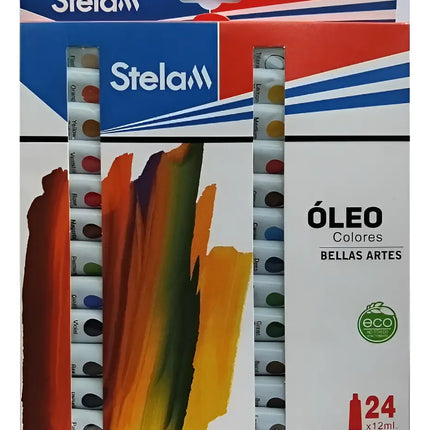 Set De Pinturas Oleo 24 Colores Surtidos Pomo De 12ml