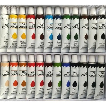 Set De Pinturas Oleo 24 Colores Surtidos Pomo De 12ml