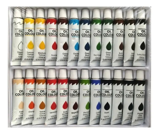 Set De Pinturas Oleo 24 Colores Surtidos Pomo De 12ml