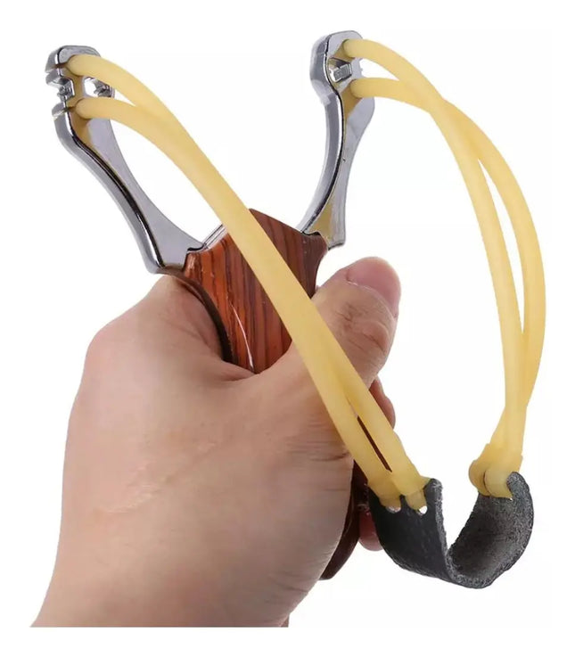 Honda Resortera Tirachina De Metal Con Cacha De Madera #4