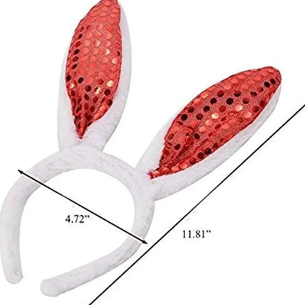 6 Cintillos Orejas Conejo Lentejuela Conejito Pascua Surtido
