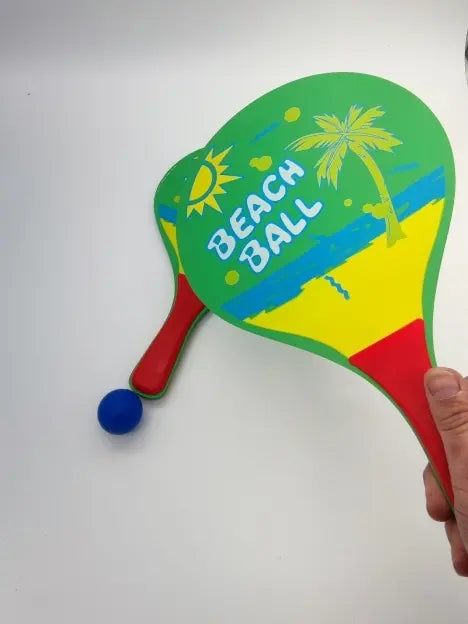 Par Paletas De Playa + 1 Pelota Juego Verano Entretenimiento Verde