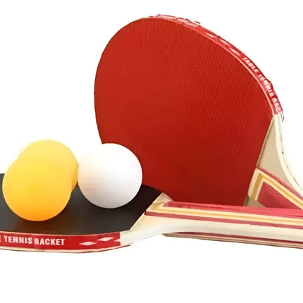 Set Par Paleta Raqueta Ping Pong + 3 Pelotas + Estuche #1 Rojo
