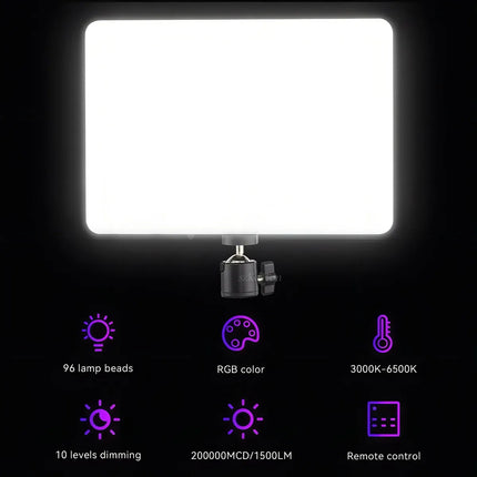 Panel Estudio Luz De Relleno Pl-26 Panel Video Fotografía Negro 6000 K / 3200 K / Negro No incluye trípode