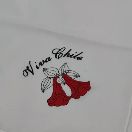 12 Pañuelos Blancos Estampado Para Baile Cueca 35x35cm Blanco COPIHUE