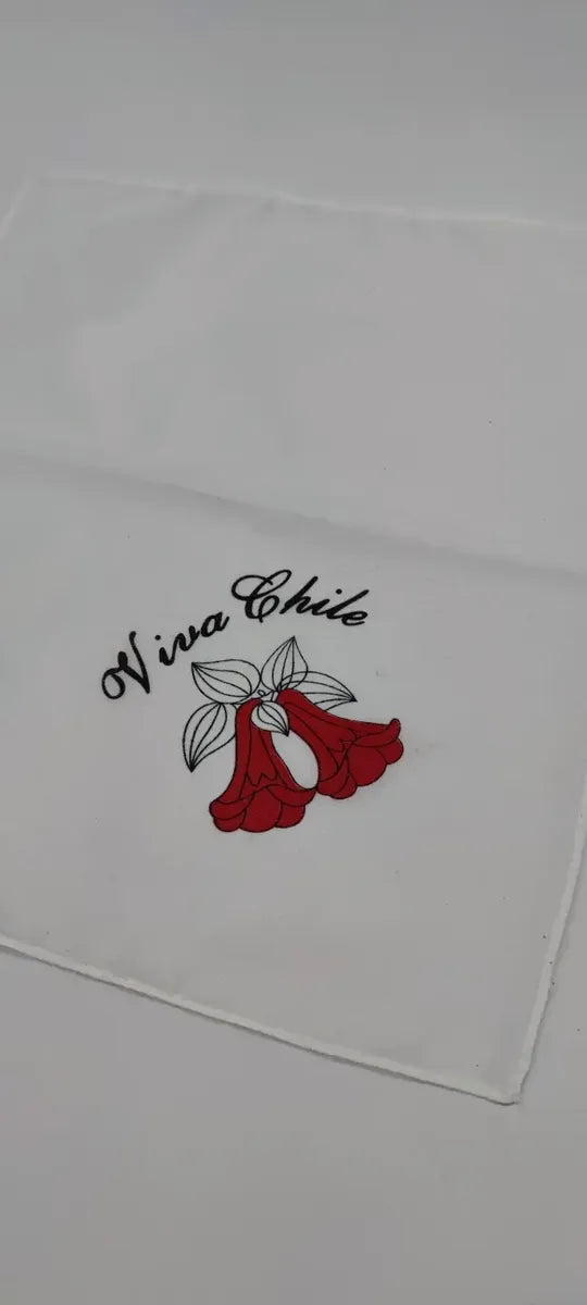 12 Pañuelos Blancos Estampado Para Baile Cueca 35x35cm Blanco COPIHUE