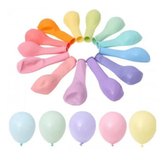 50 Globos Látex Pasteles Surtidos Para Aire O Helio N9 Surtido
