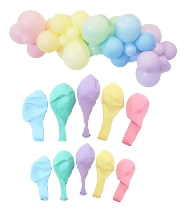 50 Globos Látex Pasteles Surtidos Para Aire O Helio N9 Surtido