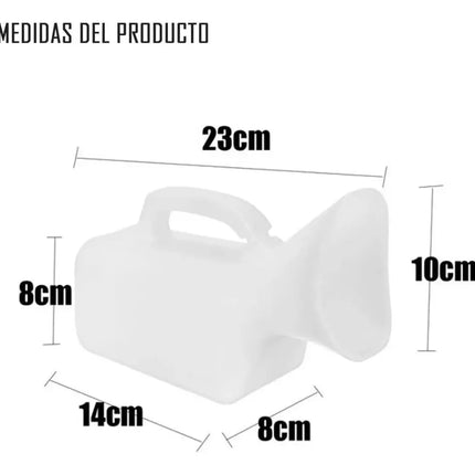 Pato Urinario Femenino Cuello Corto Portátil 1 Lt Plástico