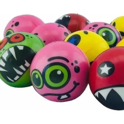 6x Pelota Espuma 7cms Antiestrés Terapia Emogi Monstruo Al Azar