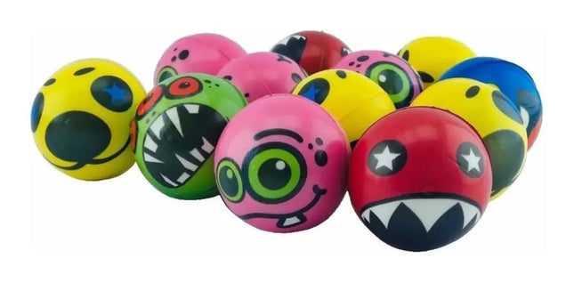 6x Pelota Espuma 7cms Antiestrés Terapia Emogi Monstruo Al Azar