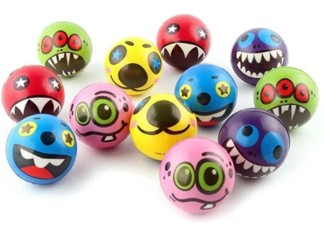 6x Pelota Espuma 7cms Antiestrés Terapia Emogi Monstruo Al Azar