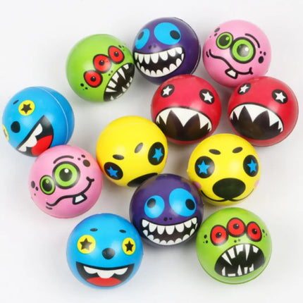 6x Pelota Espuma 7cms Antiestrés Terapia Emogi Monstruo Al Azar