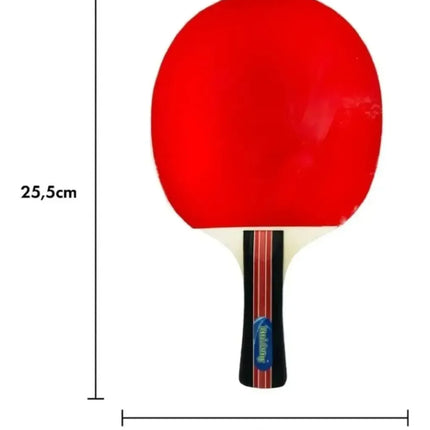 Set Par Paleta Raqueta Ping Pong + 3 Pelotas + Estuche #1 Rojo