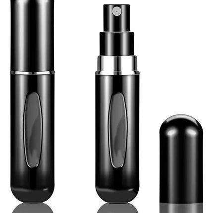 Perfumero Viajero Atomizador 5ml Metal Negro Spray Recargable Compacto
