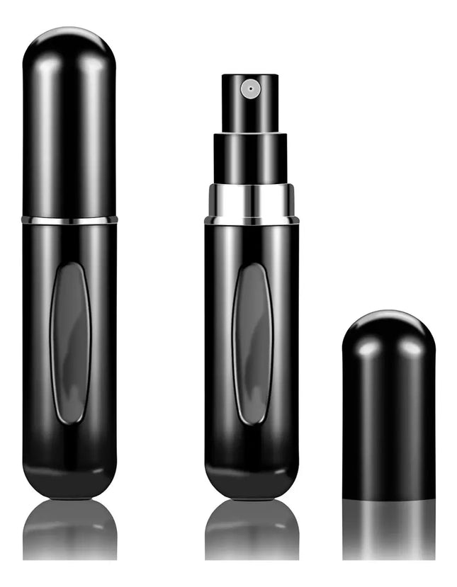 Perfumero Viajero Atomizador 5ml Metal Negro Spray Recargable Compacto