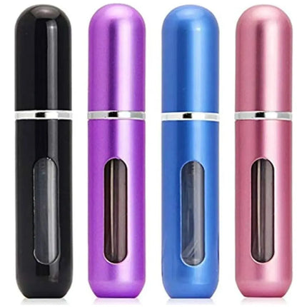 Perfumero Viajero Atomizador 5ml Metal Negro Spray Recargable Compacto