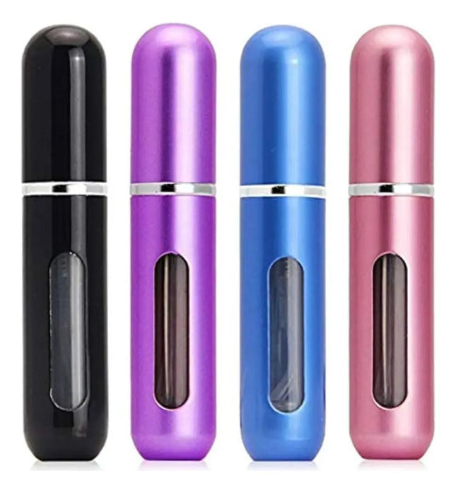 Perfumero Viajero Atomizador 5ml Metal Negro Spray Recargable Compacto