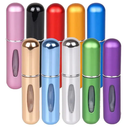 Perfumero Viajero Atomizador 5ml Metal Negro Spray Recargable Compacto
