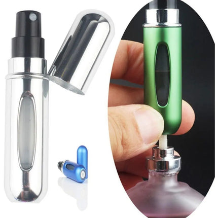 Perfumero Metálico Recargable 5ml Spray, Reutilizable Rosa