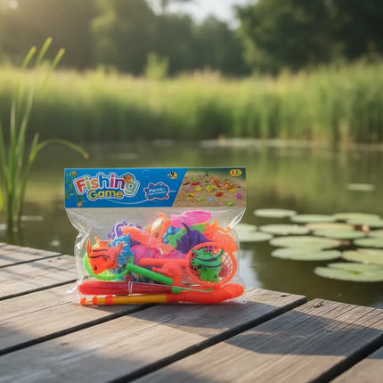Pack Pesca Milagrosa Juego Con 48 Peces + 6cañas + 6 Mallas