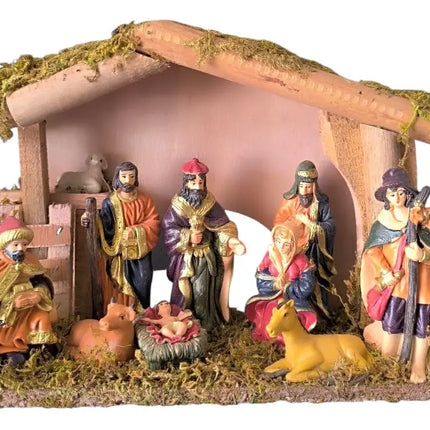 Pesebre Nacimiento Navideño 10pzs 9cms Pesebrera 26x18cms #2