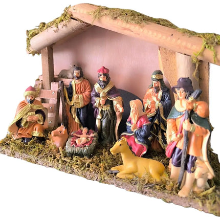 Pesebre Nacimiento Navideño 10pzs 9cms Pesebrera 26x18cms #2