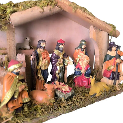Pesebre Nacimiento Navideño 10pzs 9cms Pesebrera 26x18cms #2