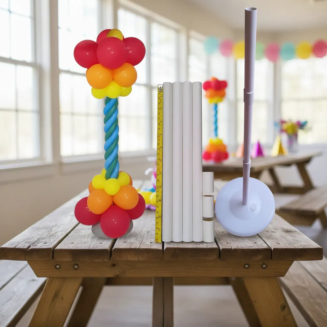 Pack 4 Bases Pilar + 16 Tubos De 30cms, Decoradores Globos