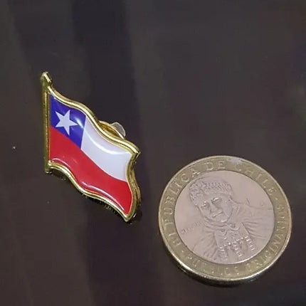 1 Piocha, Pin, Bandera Chilena Metálica, Botón, Chile