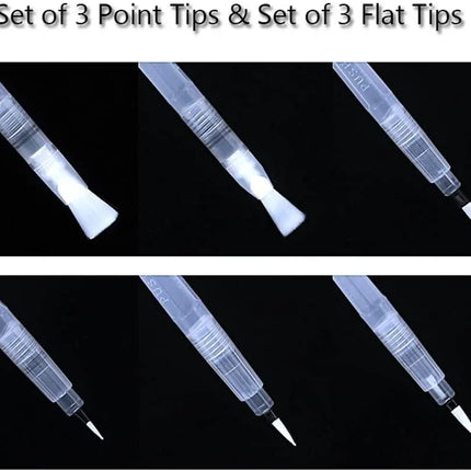 6 X Pincel Recargable Agua Para Acuarela Aqua Brush Pen