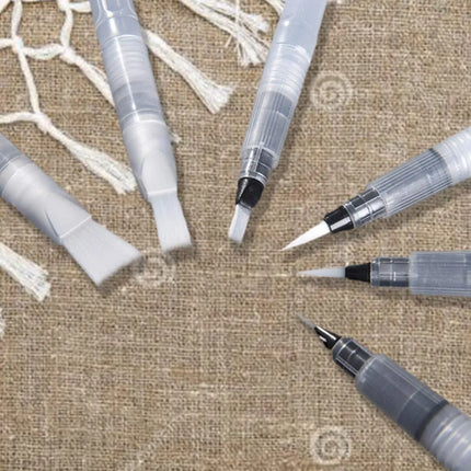 6 X Pincel Recargable Agua Para Acuarela Aqua Brush Pen