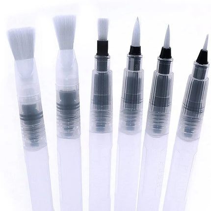 6 X Pincel Recargable Agua Para Acuarela Aqua Brush Pen