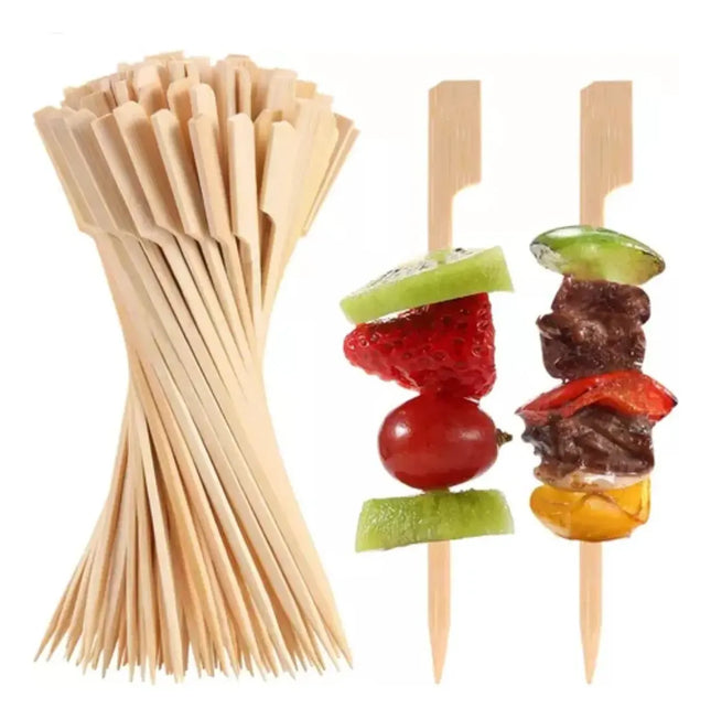Brochetas Palillos Pincho Banderita Bambú 12cm 100 Unidades