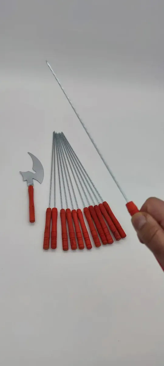 24 Fierritos Anticucho Brocheta Pincho Acero 32 Cm Asado