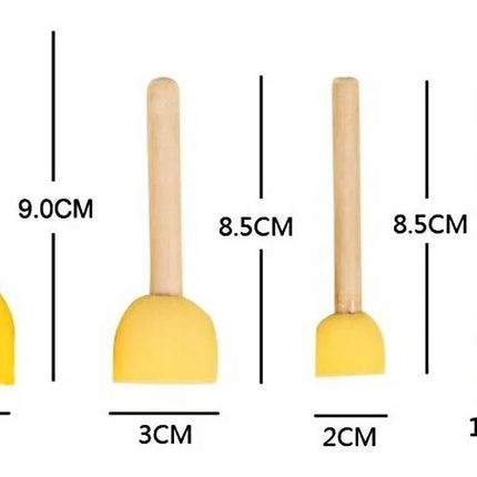 Pack 4 Pincel Esponja Circular 1, 2, 3, 4cms Stencil Esponja