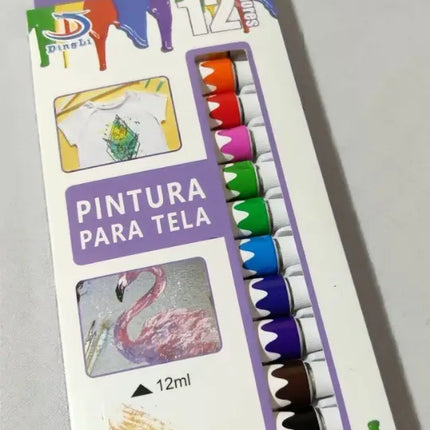 Pintura Para Telas - 12 Colores Surtidos En Pomo 12ml Surtidas