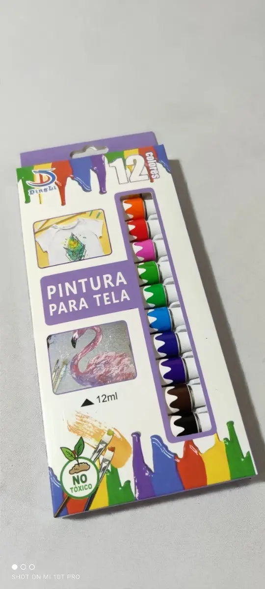 Pintura Para Telas - 12 Colores Surtidos En Pomo 12ml Surtidas