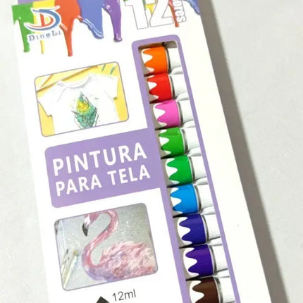 Pintura Para Telas - 12 Colores Surtidos En Pomo 12ml Surtidas
