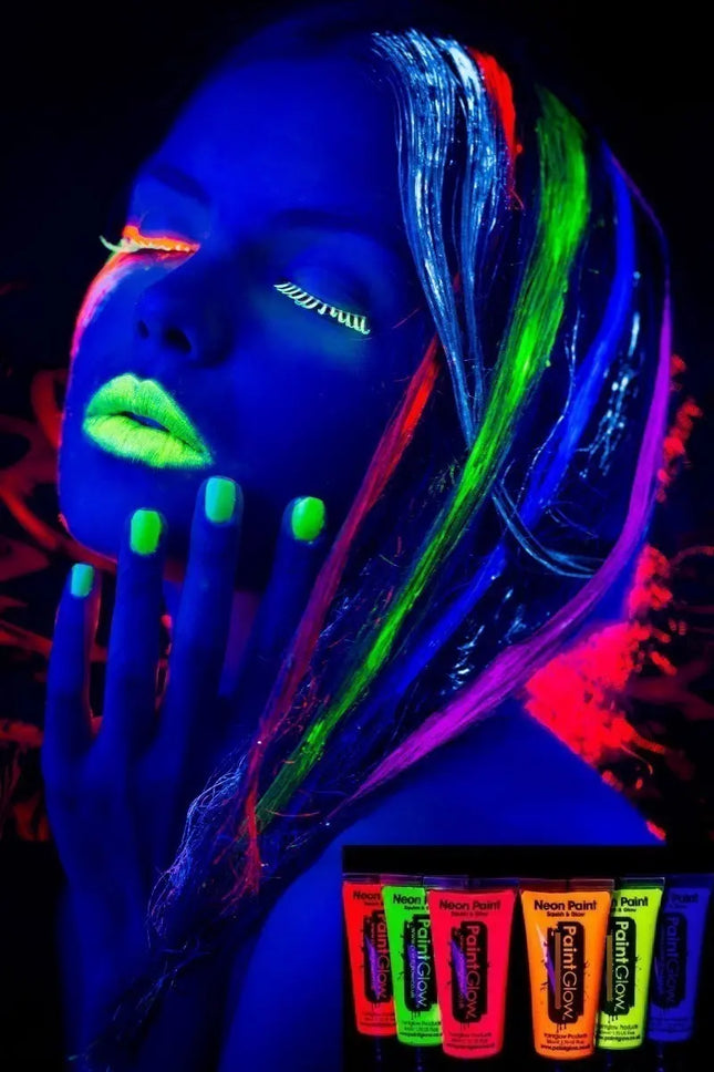 20 Pintura Flúor 25ml Fiesta Neon Celebración Pinta Cuerpo