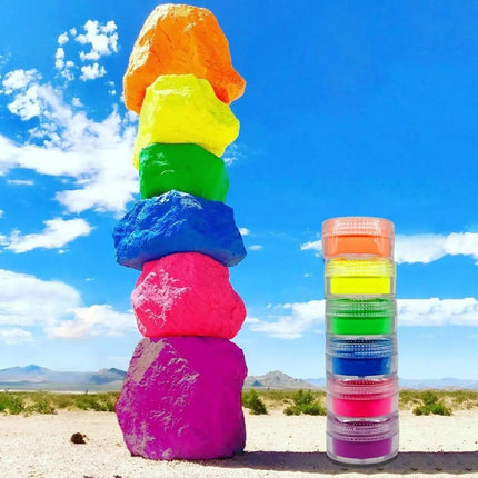 Set De 6 Pigmentos Peque Flúor En Polvo 6grs Sombra Neón #2
