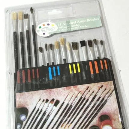 Pack 12 Pintura Para Tela Ropa 12ml + 15 Pinceles Surtidos