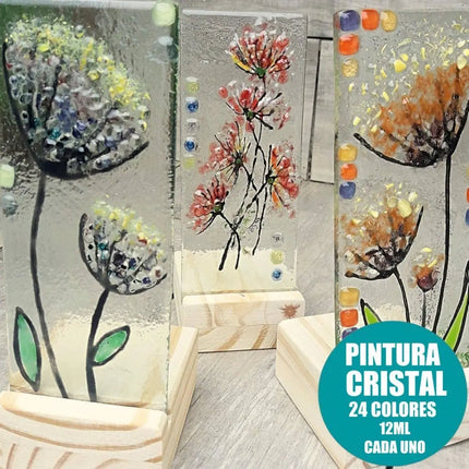 Set Pintura Para Vidrio 24 Colores Surtidos - 12ml Cada Uno Titanium white