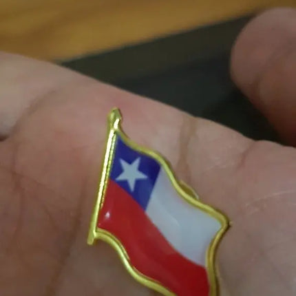 24 X Piocha, Pin, Bandera Chilena Metálica, Botón, Chile