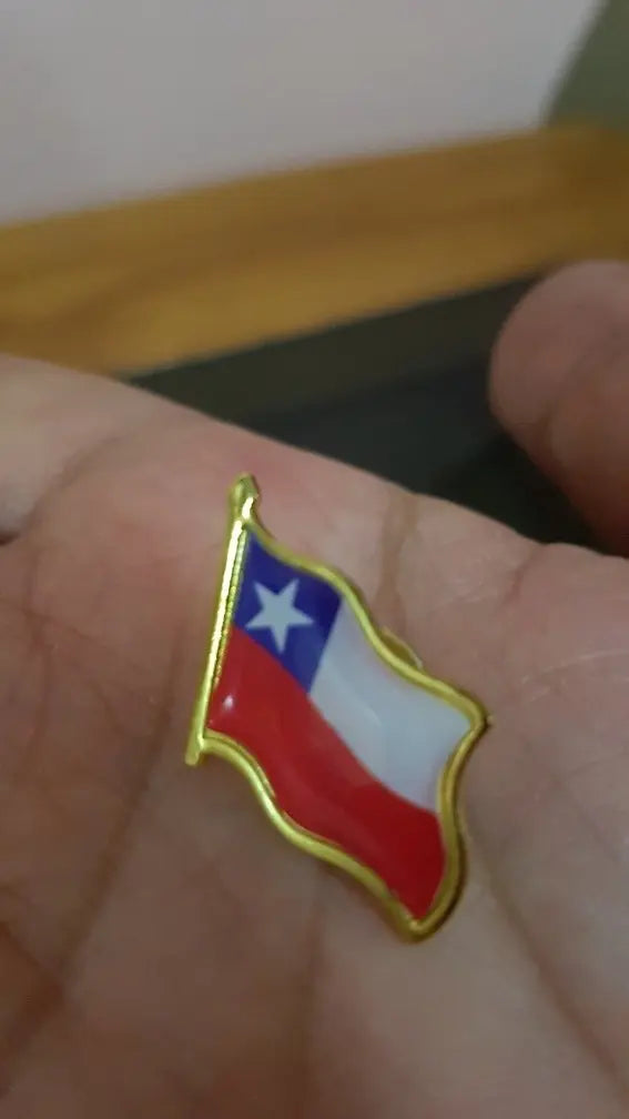 24 X Piocha, Pin, Bandera Chilena Metálica, Botón, Chile