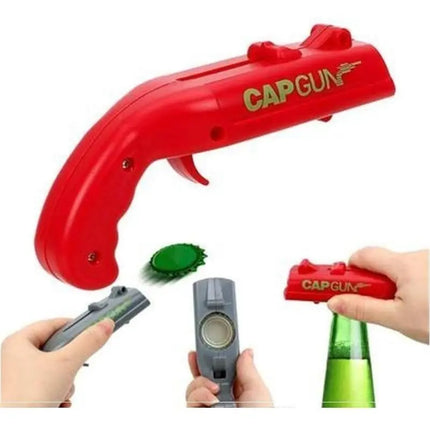 Cap Gun Pistola Destapador De Cerveza Dispara Tapas, Llavero